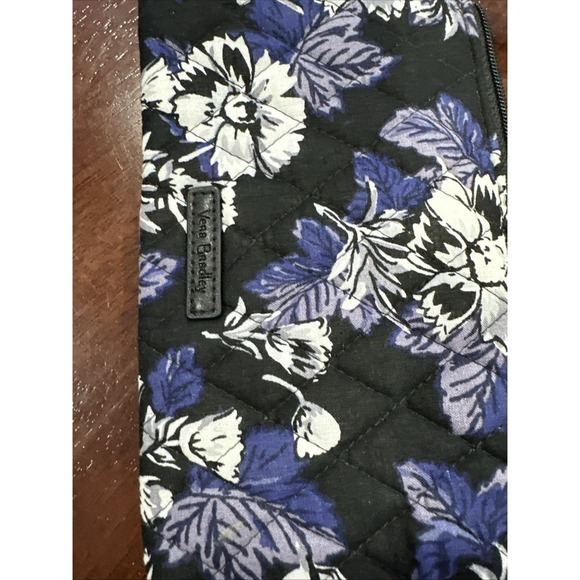 Vera Bradley RFID Tech Wristlet Wallet Frosted Floral Blue Black Clear Touch - Picture 3 of 5